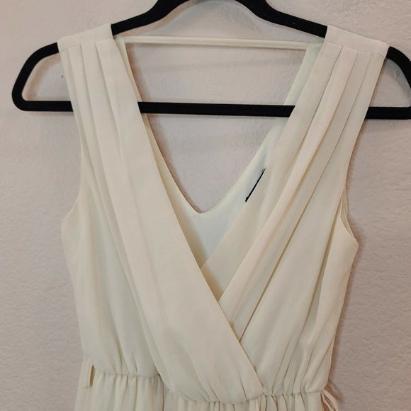 Miss Avenue Dress Womens Small Ivory Chiffon Maxi Layered Flowy Lightweight - Picture 10 of 12